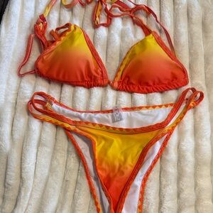 SHEIN Orange and Yellow Bikini
